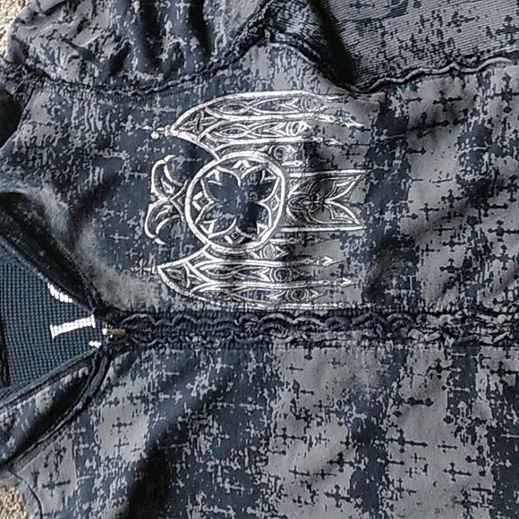 Affliction reversible zip up hoodie - Picture 6 of 8